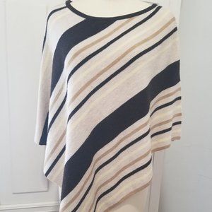 Max Studio Cozy striped poncho-one size fits all